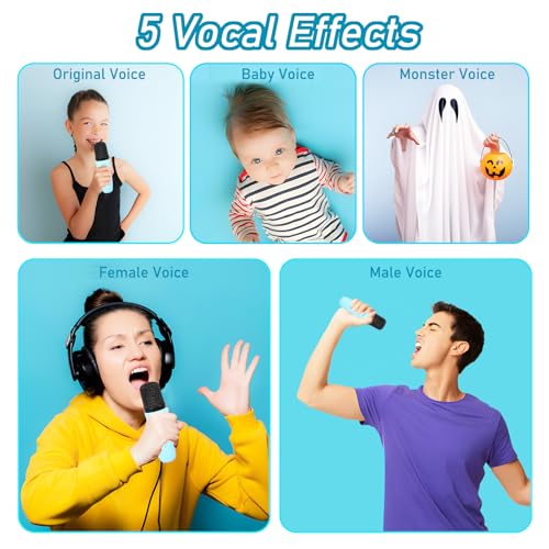 NijiKuma Mini Karaoke Machine for Kids with 2 Wireless Microphones - Image 8