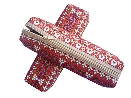 Plumieres/estuches de algodón con Thai Art Patrón; rosa; 21 x 5 x 4 cm (l x b x h)