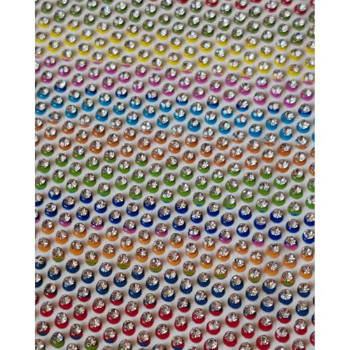 VAMA Fashions White Crystals Rhinestones Round Shape Flatback Multicolor Nail Art Craft Decoration Manicure Pedicure DIY Designs Wedding Gems Stone Accessories Sheet for Women & Girls