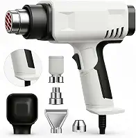 Pistola de Ar Quente com Tela Digital e Regulagem de Calor Profissional (Branco)