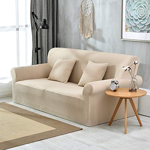 Housse de canapé extensible imperméable 3 places beige