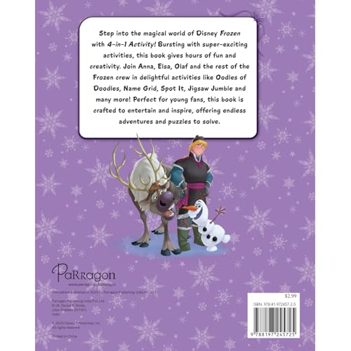 Image of Disney Frozen: 4-in-1 Activity Book Puzzles, Colouring, Games, and More for Kids Ages 4 to 6
