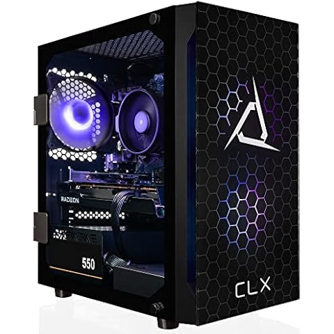 CLX Set Gaming PC - AMD Ryzen 5 5600 3.5GHz, Radeon RX 6600, 500GB NVMe M.2 SSD, 2TB HDD, 16GB DDR4 Black Memory, CPU air Cooler, WiFi, Windows 11 Home, Black Cover