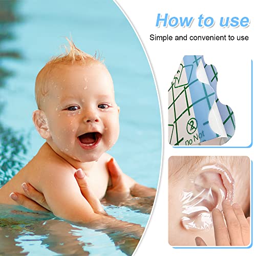 Image of 30 Pcs Baby Waterproof Ear Stickers Disposable Baby Waterproof Ear Protectors Breathable Baby Bath Ear Covers for Infants Showering