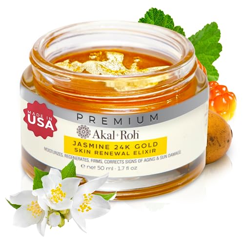 Jasmine 24K Gold Balm - Deep Moisturizing Face Solution - Collagen Booster, Hydrating, Prevent Blemishes, Smooth Fine Lines & Wrinkles - Rejuvenate Sensitive & Mature Skin - Skincare For Men And Women #TOP4