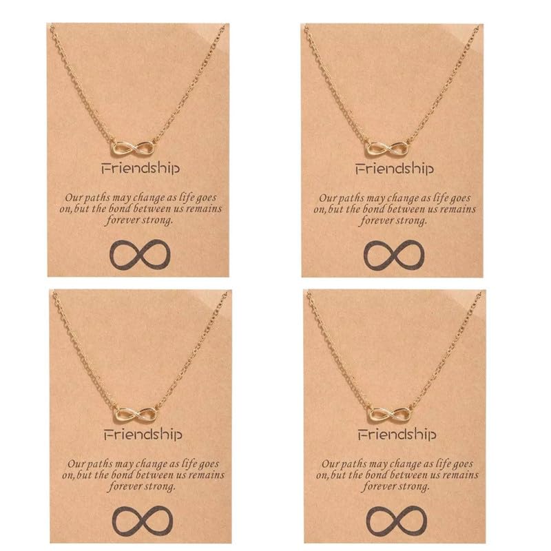 Pack of 4 Stylish Infinity Friendship Necklace Pendent for Women/Girls (B0CVXPMCL9) Amazon Price History, Amazon Price Tracker