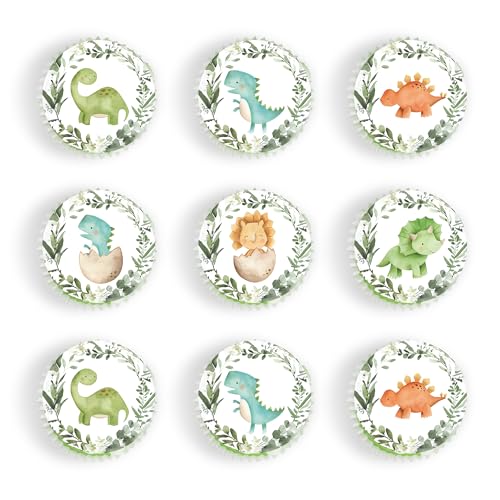 48Pcs Edible Dinosaur Cupcake Toppers Wafer Paper Dinosaur Party Decoration Baby Dinosaur Cupcake Picks for Dinosaur Theme Baby Shower Kids Boys Girl Dinosaur Theme Birthday Party Decorations