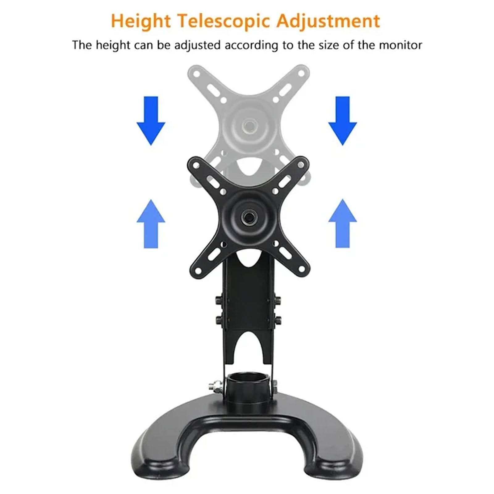 Supporto in plastica Rigida per Staffa da Tavolo per Monitor da 10-27 Pollici Base Regolabile con Rotazione a 360° Forte capacità carico Supporto da scrivania Staffa per Monitor in Metallo