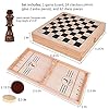 518rs9x 5gs - Juegoal 4-in-1 Wooden Fast Sling Puck Set for Kids and Adults, Chess, Checkers, Tic Tac Toe Games, Travel Portable Folding Tabletop Chess Board Game Sets, Interactive Families Toys