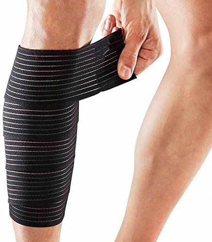 little sporter Sport Ankle Support Bandage Knee Wraps Elbow Wraps Knee Compression Elasticated Knee Calf Thigh Leg Support Your Ideal for Power Lifting Bodybuilding Black