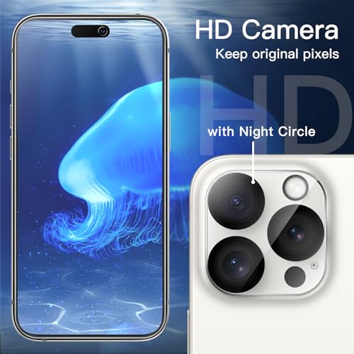Image of JETech Privacy Screen Protector Guard for iPhone 15 Pro, 2+2 Pack