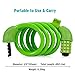 Titanker Bike Lock, 4 Feet Security Resettable Combination Coiling Bike Cable Locks with Mounting Bracket, 1/2 Inch Diameter (Green)