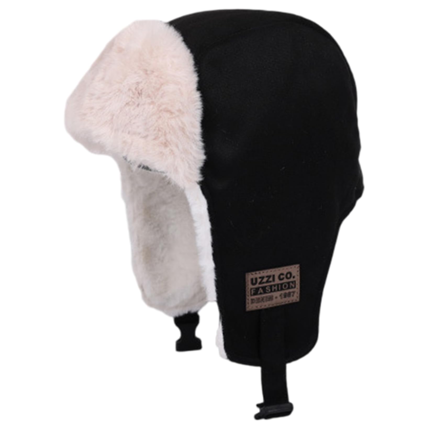 Xoeryoy Unisex Black Winter Hat With Ear Flaps Warm Windproof Trapper Hat With Fleece Lined For Women Men Cycling Skiing Outdoor