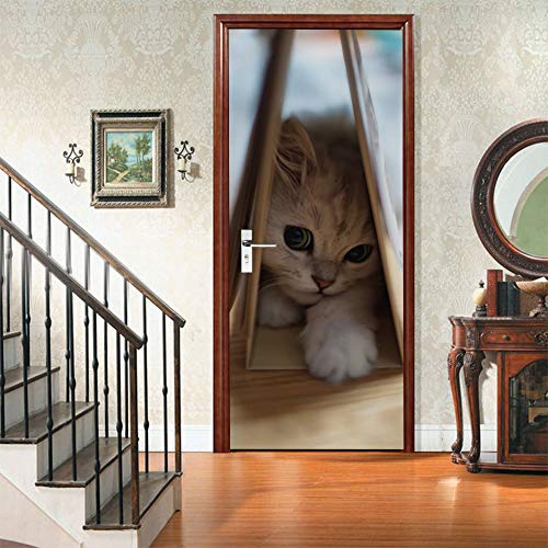Sticker de porte chaton pour masquer les rayures d'animaux