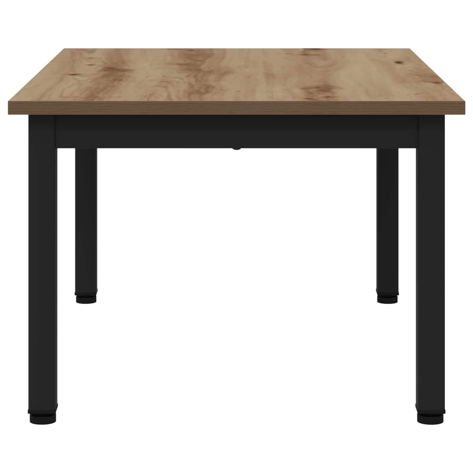 Couchtisch Kunsthandwerk Eiche 70 x 50 x 36 cm Holzwerkstoff rechteckig modern minimalistisch stabil langlebig pflegeleicht Wohnzimmer Hochwertig Metallfüße Designertisch