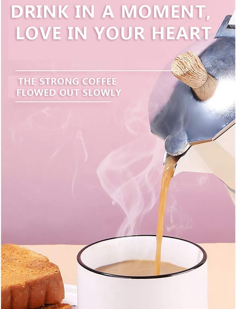 Cafetera exprés clásica de aluminio para estufa, cafetera italiana, cafetera para estufa, cafetera exprés, cafetera de moca, apta para placa de inducción, 300 ml