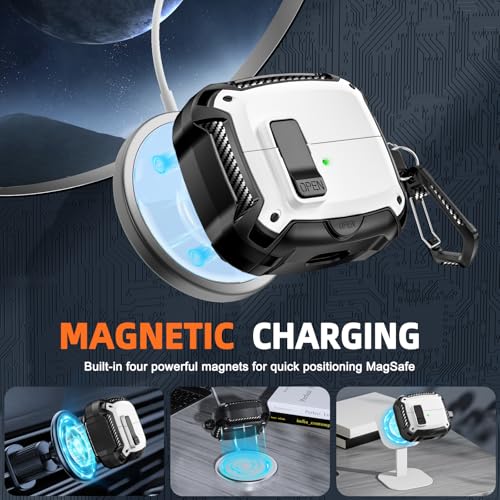Image of Compatible with Samsung Galaxy Buds3 FE (2025) / Buds3 Pro (2024) / Buds 3 Case (2024) with Phone Stand, Compatible with MagSafe, with Secure Lock Clip Design & Cleaning kit