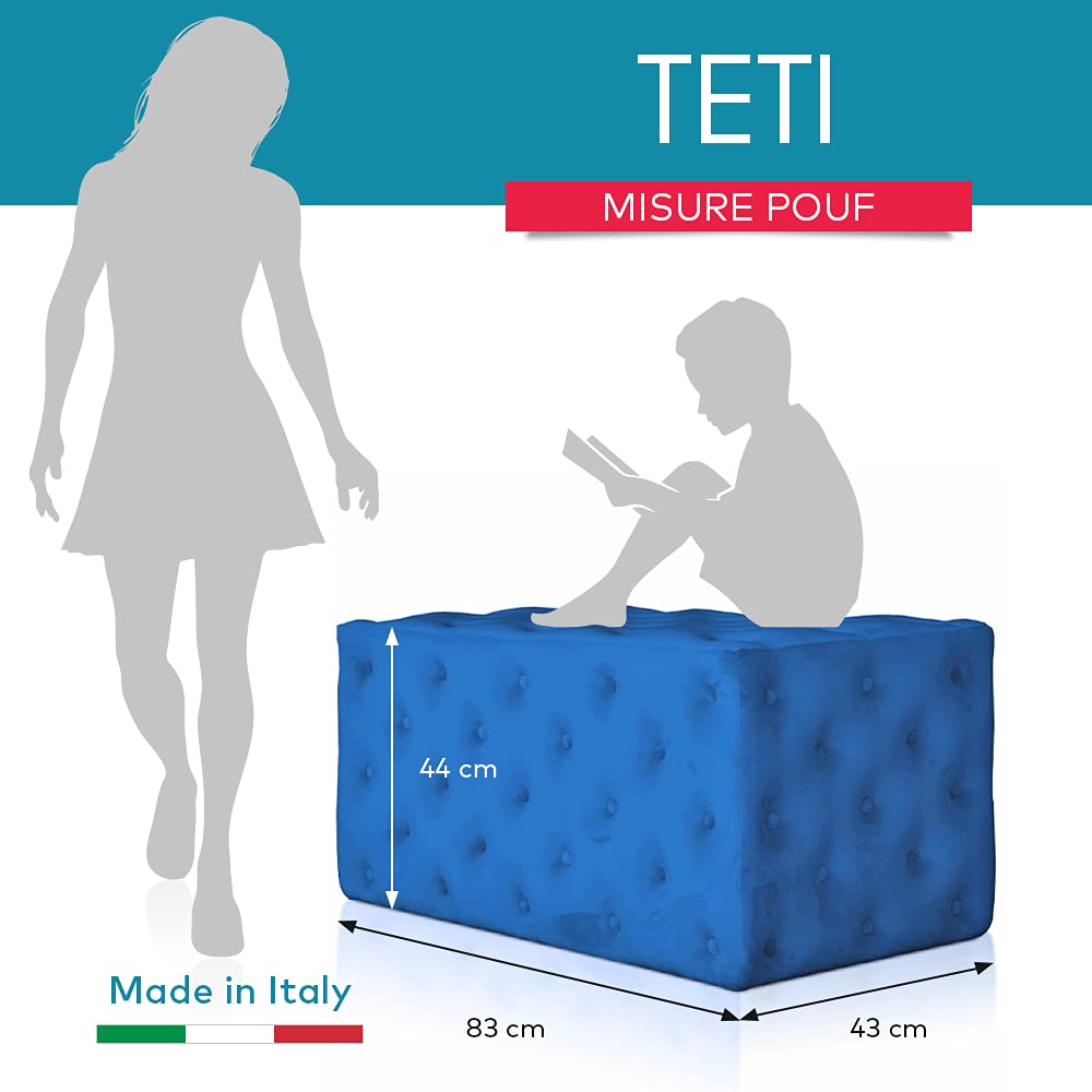 Deshome - Pouf poggiapiedi divano 83x83x44 cm stoffa idrorepellente effetto velluto: Pouf design moderno divano soggiorno camera da letto Puff poggiapiedi Pouffe salotto Demetra Giallo ocra