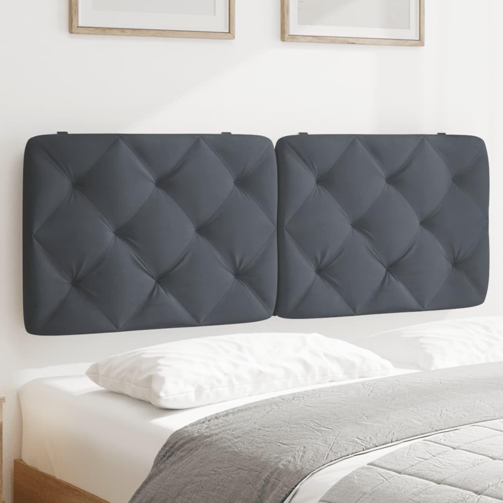 vidaXL Kissen für Kopfteil, Wandpolster Polsterpaneel Bettkopfteil, Rückenkissen Polsterkopfteil Wandkissen Schlafzimmer, Dunkelgrau 140cm Samt