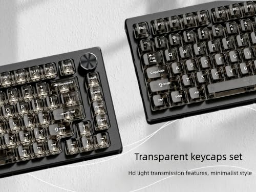 Image of dagaladoo Clear keycaps,Transparent Keyboard keycaps,Jelly Key caps Set,Shine Through keycap，MDA Profile Keyboard caps for Mx Switches Mechanical Keyboard(Black)