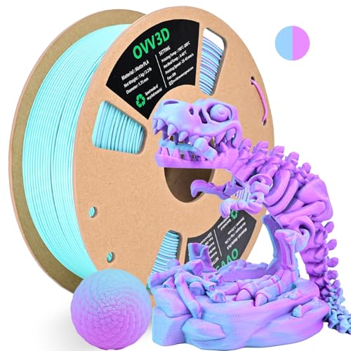Image of OVV3D PLA Filament 1.75mm, Matte Macaron PLA 3D Printer Filament,Dual Color PLA Sky Blue and Purple, + /-0.02mm 1kg