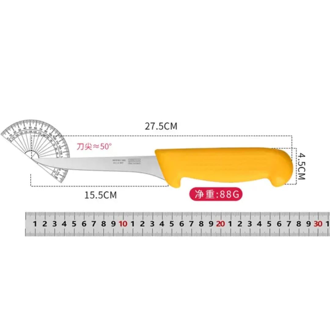 Generico Set Coltelli Professionali da Macellaio, 7 Pezzi, Acciaio Inox, per Carne, Disosso, Scuoiatura e Trinciatura, Manici Ergonomici Antiscivolo
