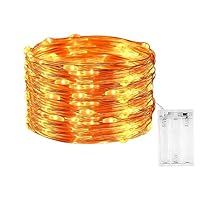 cshare Halloween LED Fairy Lights, Orange Fall Fairy Lights, Halloween Decorations String Lights 16.4ft/5m 50LEDs IP65 Waterproof Tent Lights for Halloween Decorations Roof Window Party.