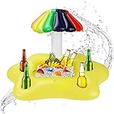 【Material seguro】Hecho de PVC, thick, suave y duradero material premium con estampado vibrante multicolor + colorful umbrella shape.