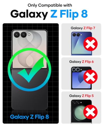 Image of for Samsung Z Flip 8 Case Wallet with Privacy Screen Protector, Dark Purple | Credit Card Holder (2-3 Cards), Hinge Protector, Military Grade Drop Protection, Rugged Durable Cover for Galaxy ZFlip 8