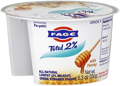 Fage Total Greek 2% Greek Yogurt, Honey, 5.3 Ounce (Pack of 12)