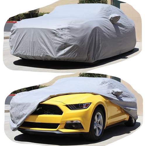 Image of All Weather Waterproof car Cover Good for rain Snow uv Protection dust Sport Sedan GTO MAZDA6 Mustang Camaro M5 RC A5 M3 Q50 M8 Thunderbird Gray