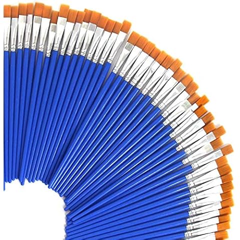 UPINS 60 Pcs 9mm Flat Paint Brushes Set Cover