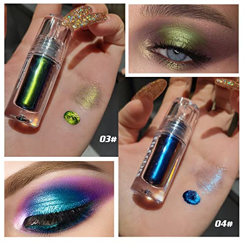 Susikeki Liquid Glitter Eyeshadow,Chameleon Multichrome Metallic Shimmer Eye Shadows For Bold Smokey Makeup Looks,Long Lasting,Quick Drying,Opaque,Sparkling Korean Makeup Kits(#3 & #4) #TOP1