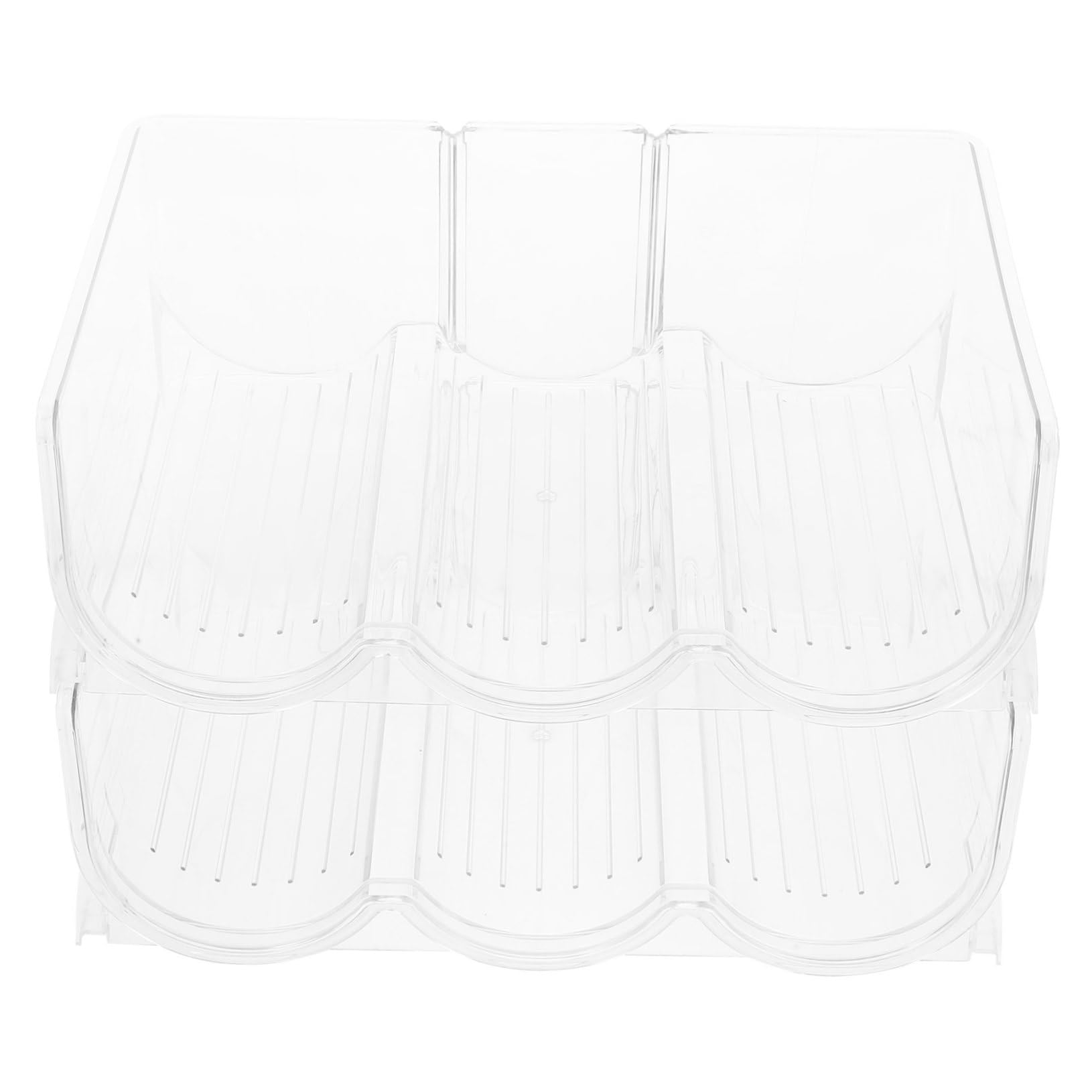 ABOOFAN Casier à Bouteilles Empilable Pet Transparent, Lot de 2 Set de Set