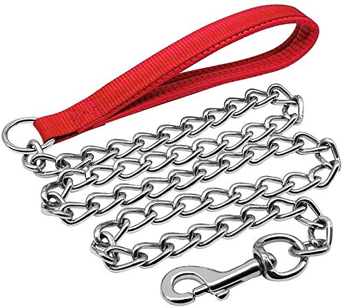 3Keys™ Heavy Duty Dog Leash Metal Dog Leash Dog Chain with Padded Handle (Medium, Red) (B07Y5MMYDY) Amazon Price History, Amazon Price Tracker