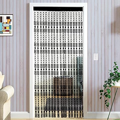 Taiyuhomes Door Curtains Fly Screens For Doors String Curtain Doorway Sheer Divider Window for Living Room Closet Curtains Bedroom Closet Door (Black 100*200) Cover