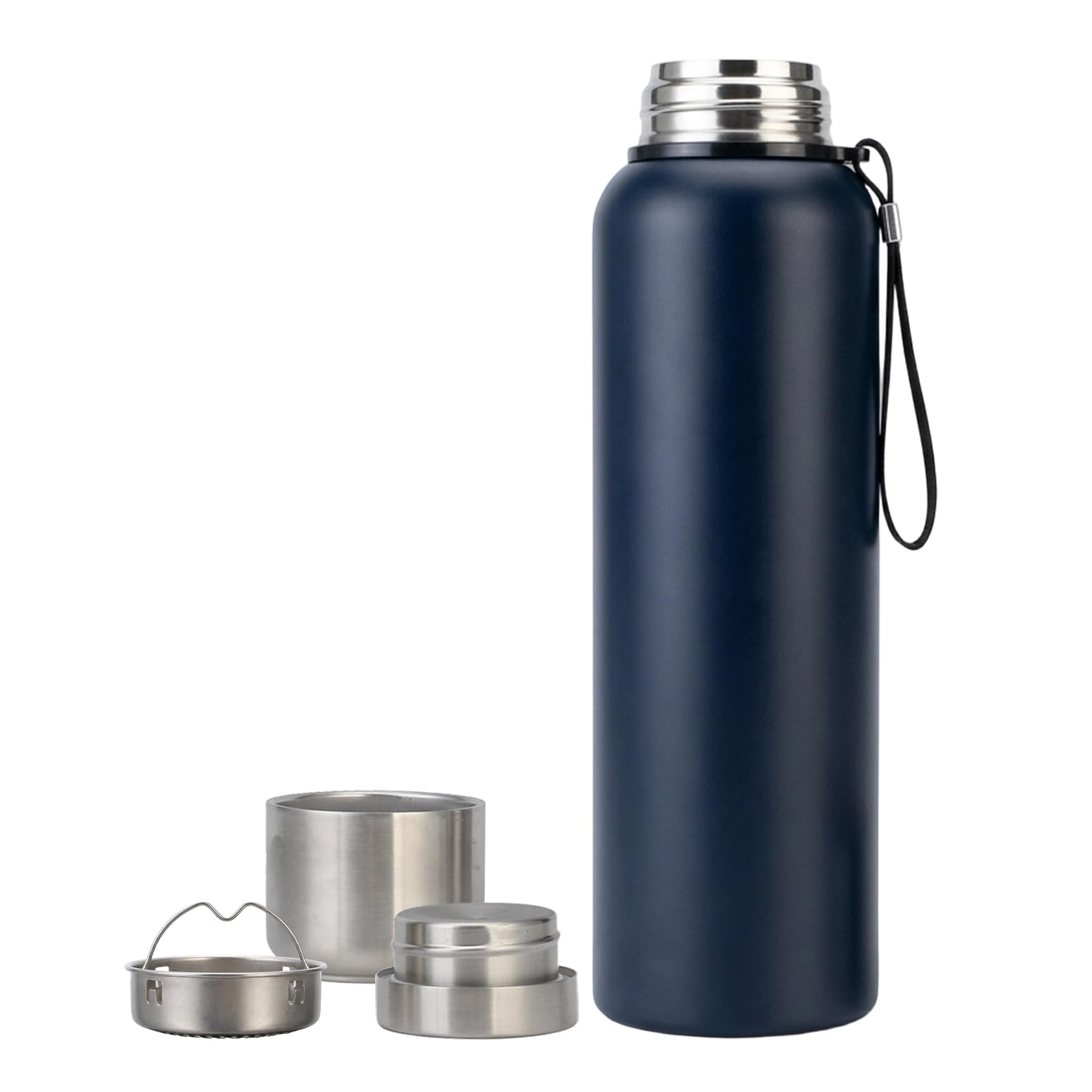 XUDREZ 1.5L Vacuum Insulated Stainless Water Bottle, Large Metal Bottle Flasks BPA Free, Non-Leak Sports Drinks Bottle for Running, Gym, Cycling (Dark Blue)