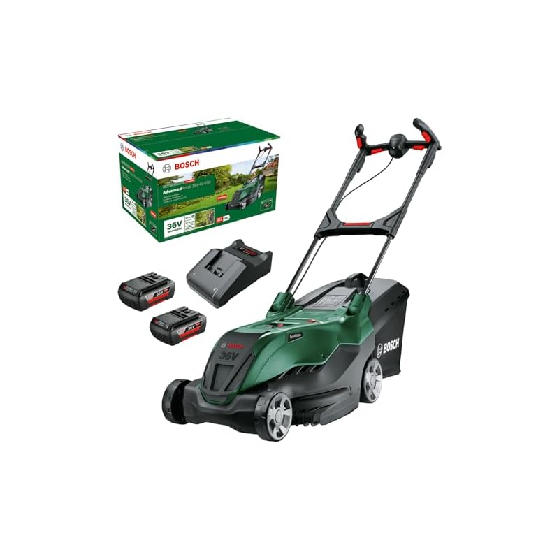 Bosch Cordless Powerful Mower AdvancedRotak 36V-40-650 (for Mowing Your Lawn; 36 Volt System; Cutting Width: 40 cm; Kit, with Battery and Charger)