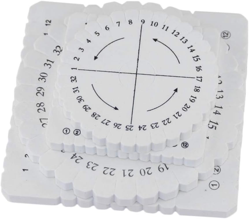 EXCEART of 4 Size Kumihimo Disks, 6- Inch& 4- Inch, Round Square Kumihimo Disc Plate Macrame Braided Cord String Bracelet Loom Weaving Board Braiding Disk