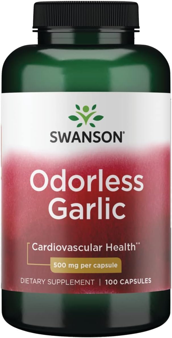 Swanson Best Garlic Odor-Controlled 500 mg, 100 Capsules 100 Count (Pack of 1)