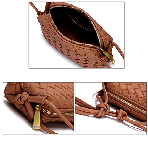 Image of ZEDIUH Woven Bag for Women Crossbody Shoulderbag, Small Vegan Leather Purse