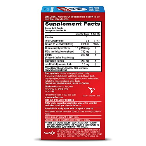 Move Free Advanced Plus Msm And Vitamin D3, 80 Tablets - Joint Health Supplement With Glucosamine And Chondroitin (Pack Of 4) #TOP3