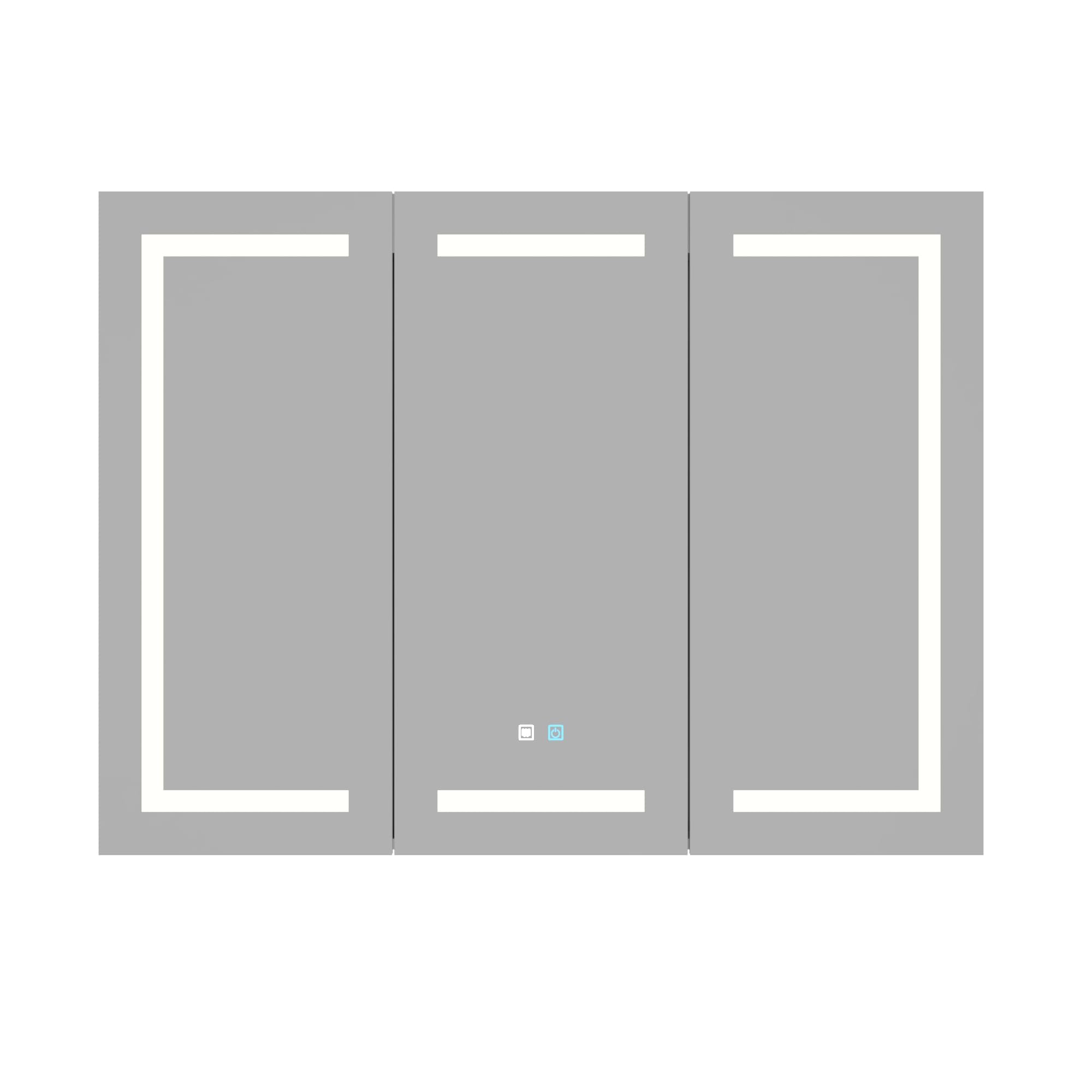 Armario de Baño con Espejo LED, Mueble Espejo de 3 Puertas con Luz, Interruptor Táctil y Estantes, 120 x 15 x 90 cm