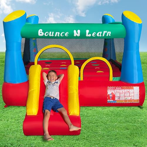 image for Funormous Educational Inflatable Bouncy House for Kids Outdoor Jump 'n