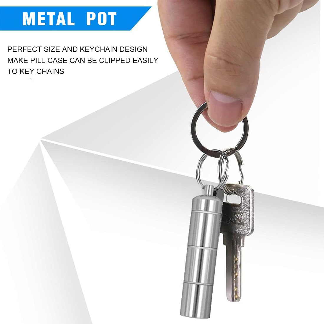Pastillero para llaves 3 compartimentos impermeable aluminio 2 unidades