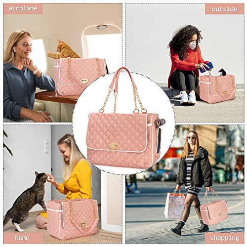 Minsong SM28 Fashion Pet Carrier Dogs Cat Small Animals Purse Bag, Leather Pet Carriers Dog Puppy Kitten Tote Travel Handbag Tsa Airline-Approved thumb #6