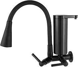 Torneira Gourmet Com Filtro Slim para Cozinha Preta de Parede