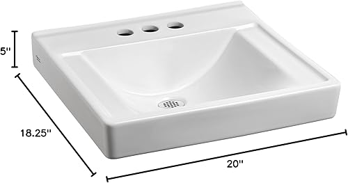 Miniatura 4 de American Standard 9024008EC.020 Decorum - Lavabo de baño con Everclean y centros de 8 pulgadas, color blanco
