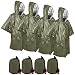 EEEKit 4 Pack Notfall Regenponcho mit 120dB Pfeifen, Wasserdichter Notfall Thermo Regenmantel Wärmerückhaltung & reflektierende Überlebensausrüstung Outdoor Decke für Camping Wandern Klettern (Grün)