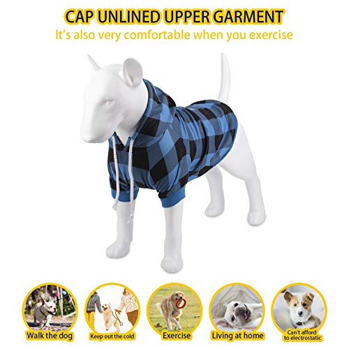 Hozz Blue Plaid Dog Sweatshirt Fashion Dog Hoodie Clothes Blue S - Image 6